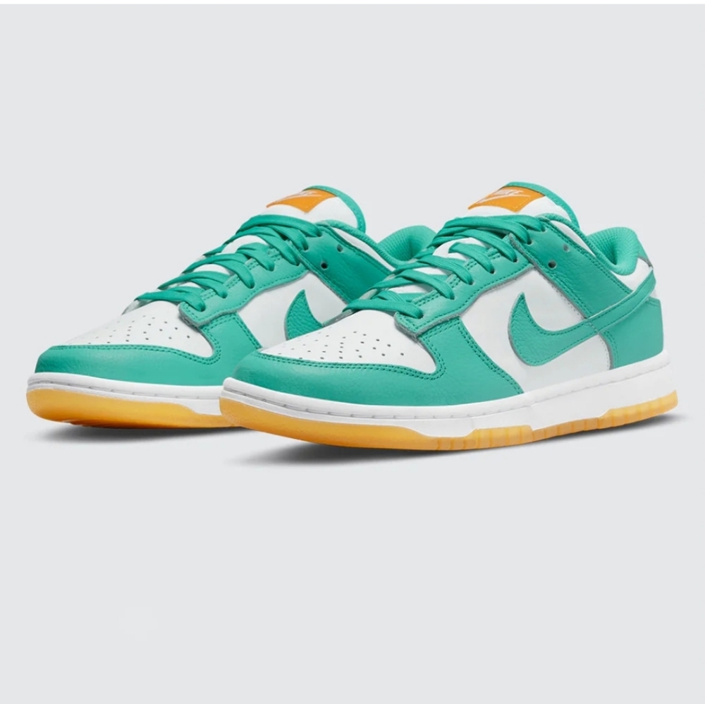 Nike Women's Dunk Low 'Teal Zeal' Sneakers In White And Washed Teal Leather